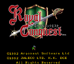Royal Conquest (Japan) Title Screen